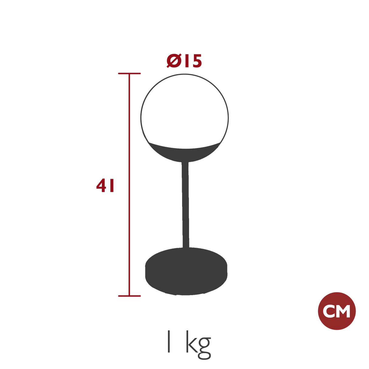 Fermob Mooon! Lampe H.41 Max (avec diffuseur en verre) Modèle 2023