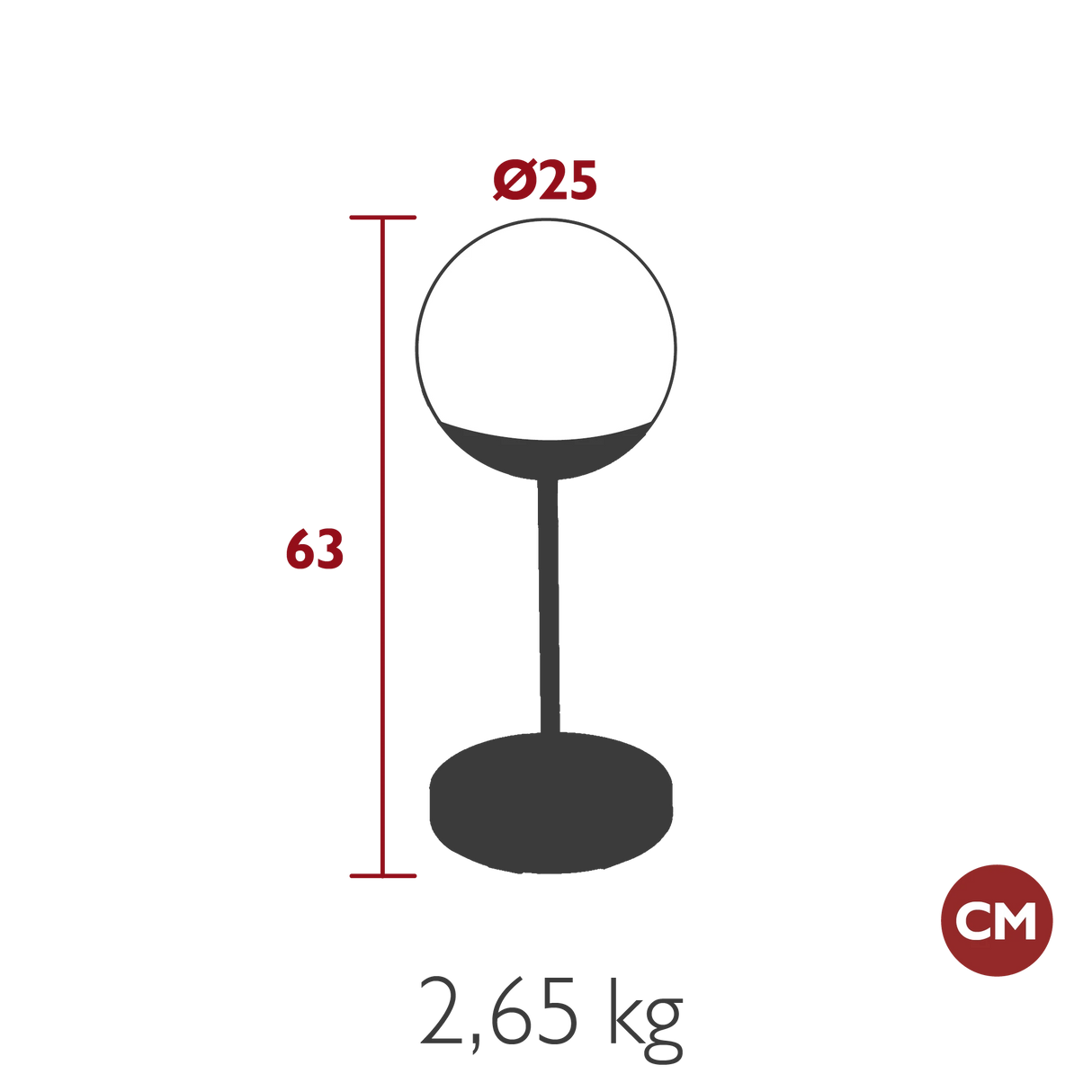 Fermob Mooon! Lampe h.63cm
