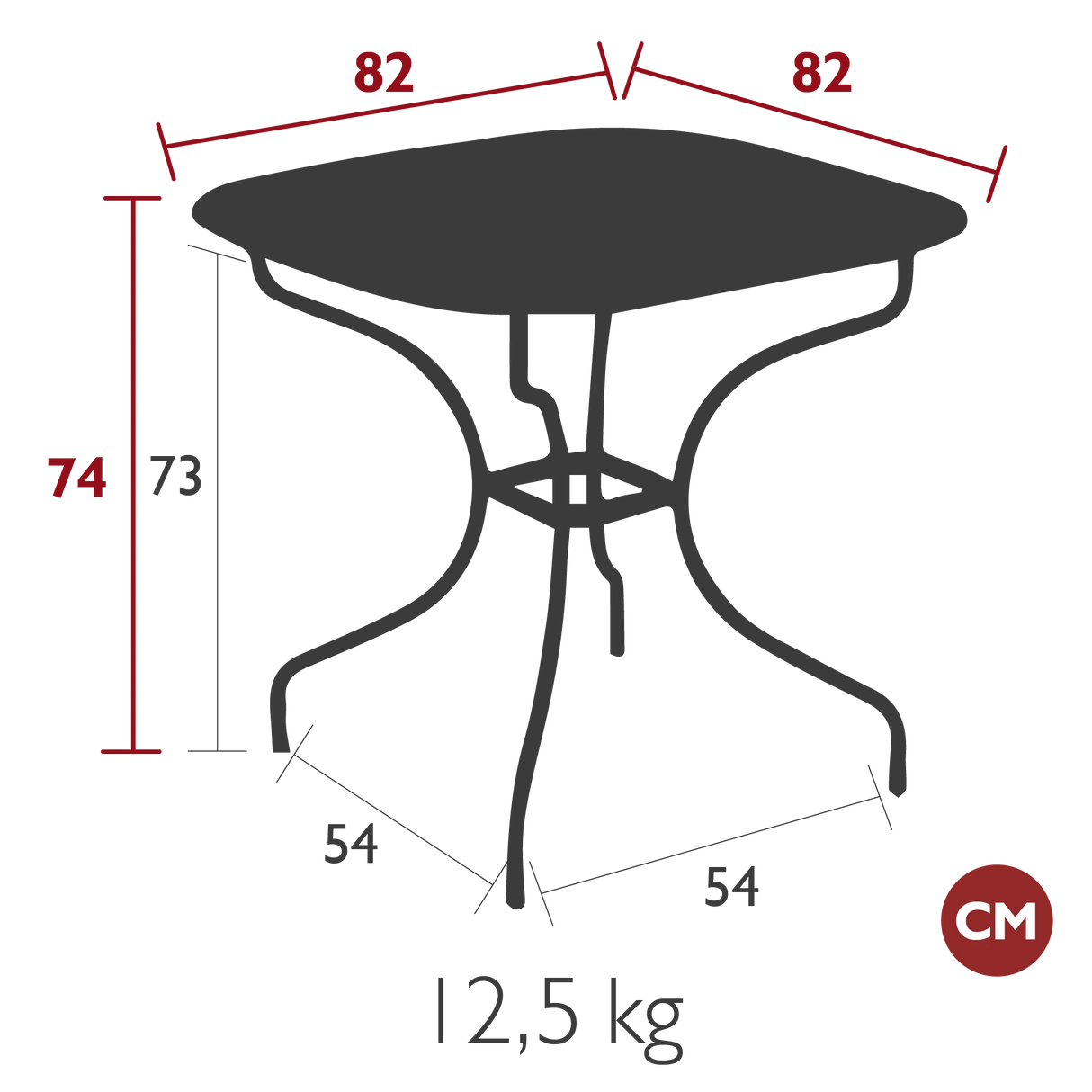 Fermob Opéra+ Table carronde 82 x 82cm