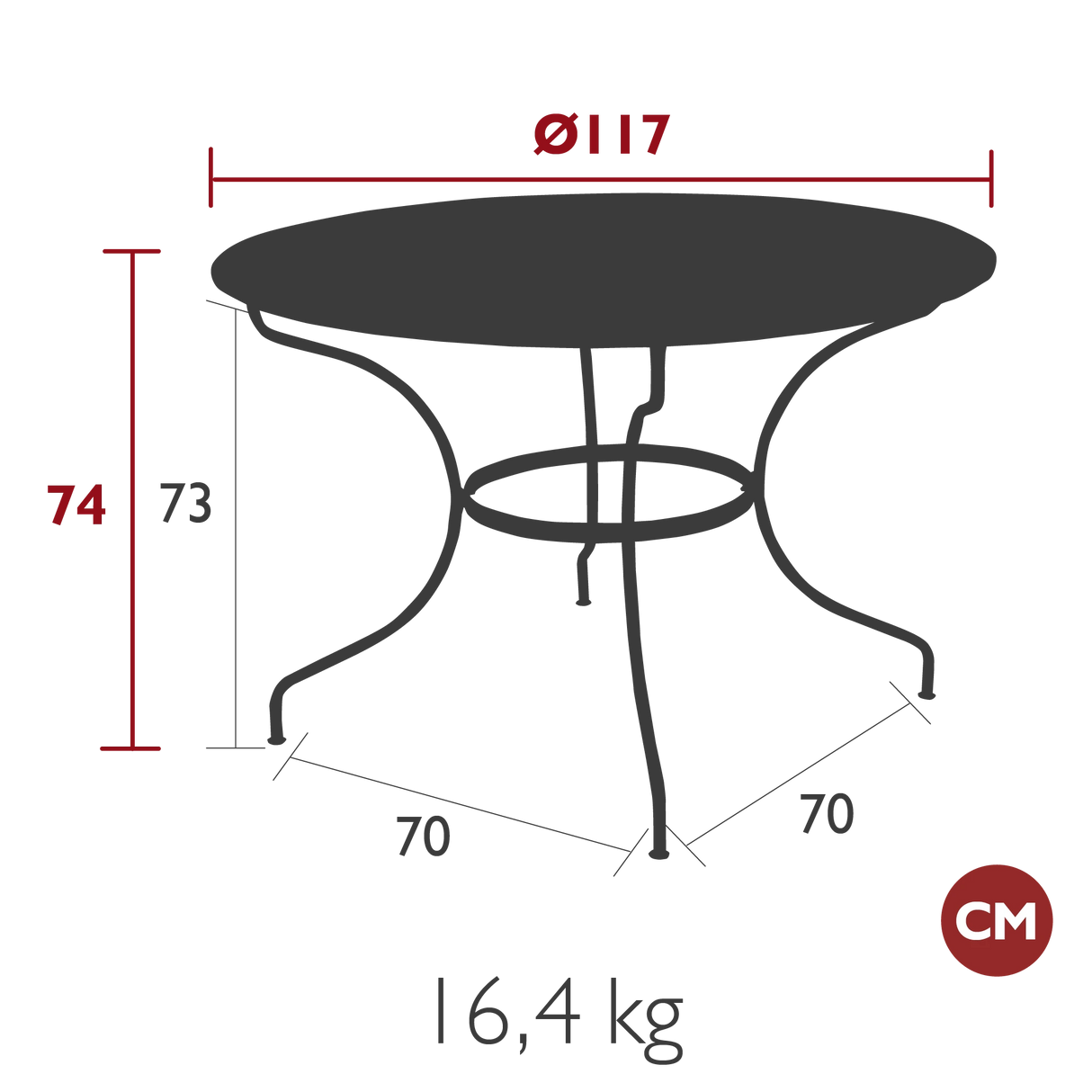Fermob Opera+ Table Ø 117cm