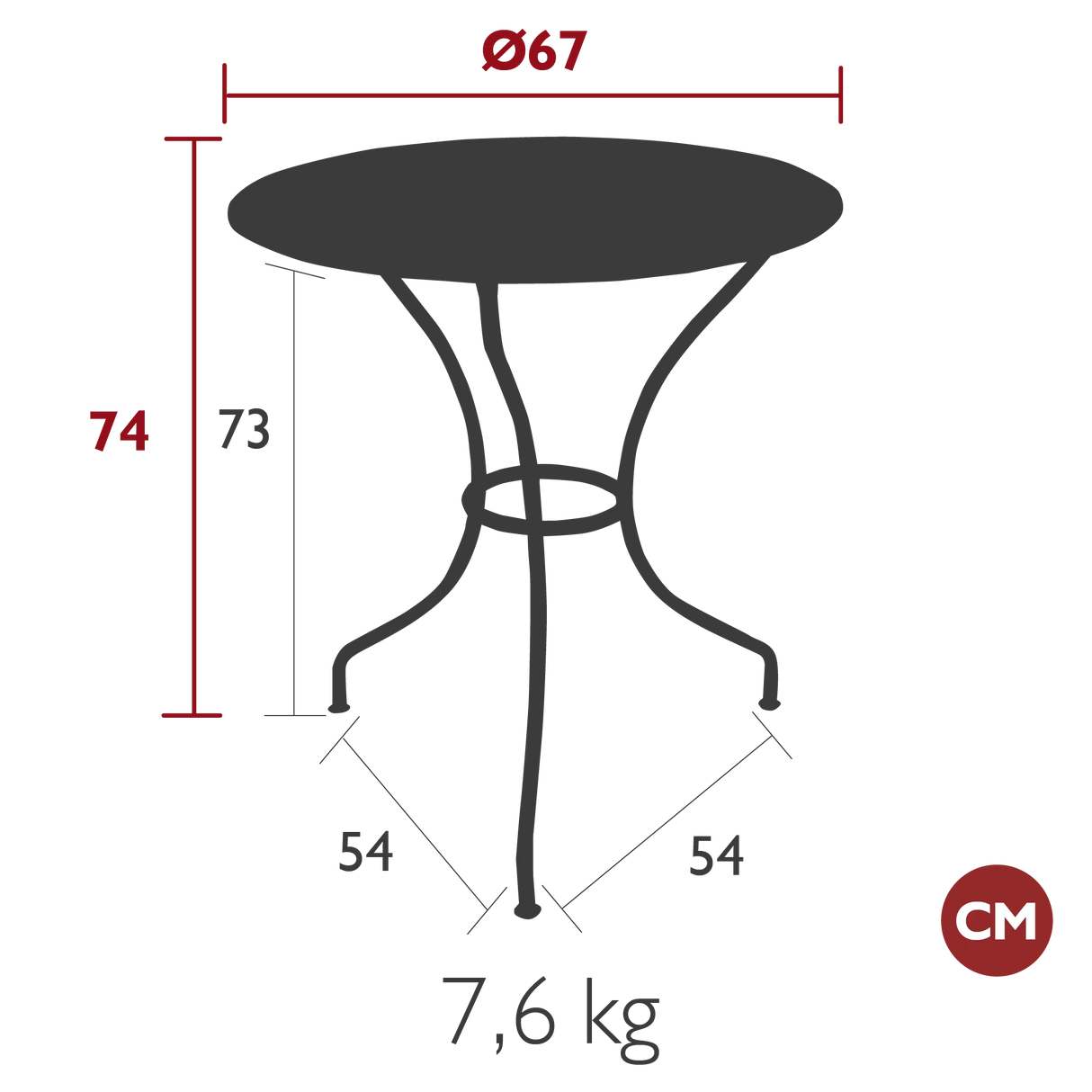 Fermob Opéra+ Table ø 67cm