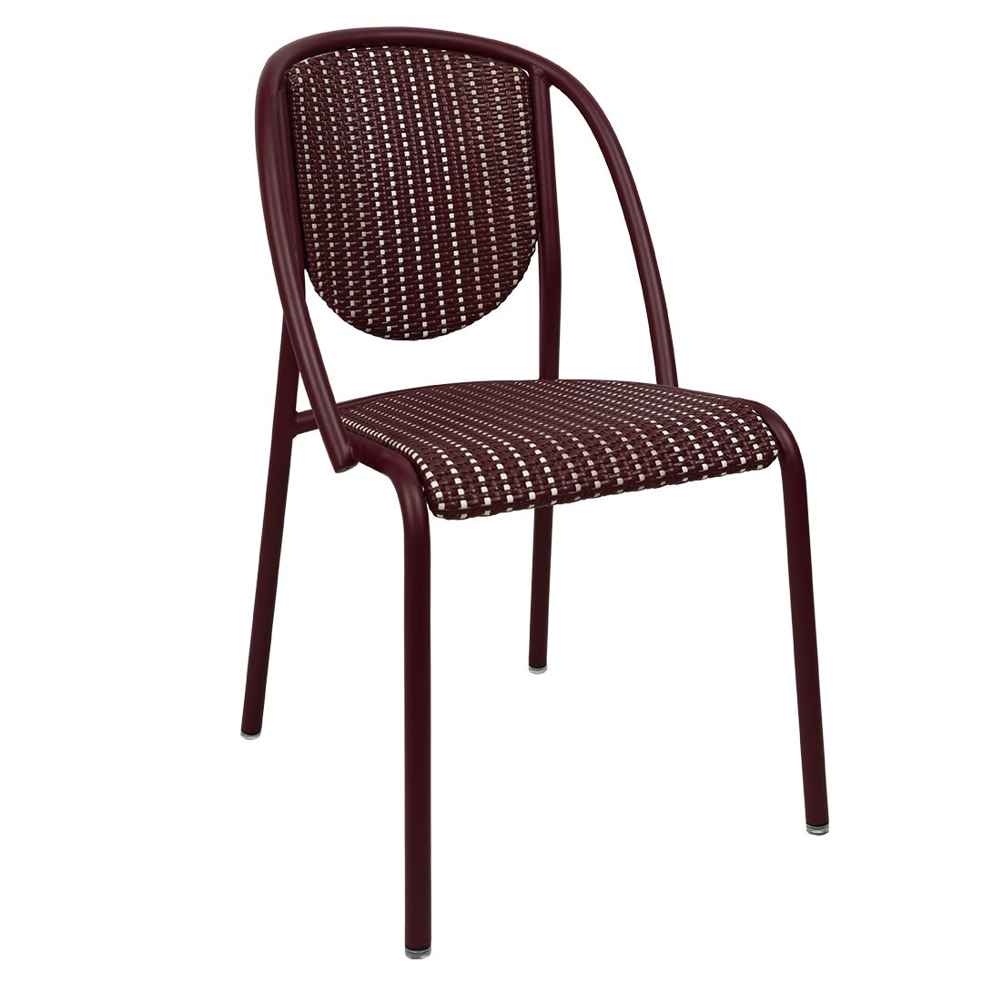 Fermob Parisienne 21 Chaise Tressage Lignes Cerise Noire B9HA