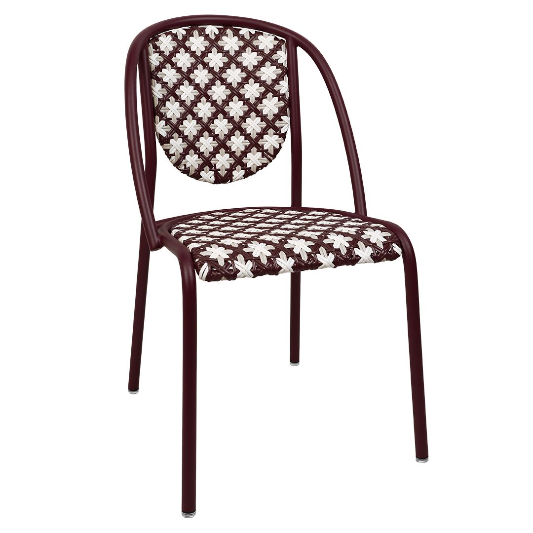 Fermob Parisienne 21 Chaise Tressage Prestige Cerise Noire B9PA
