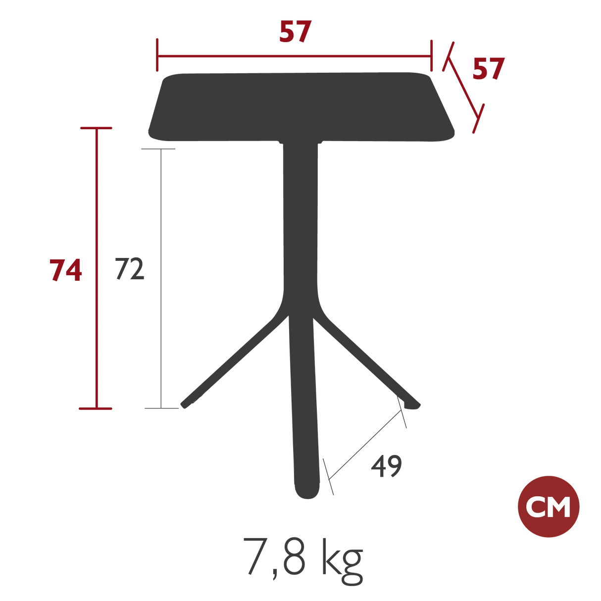 Fermob Rest'O Table 57 x 57cm