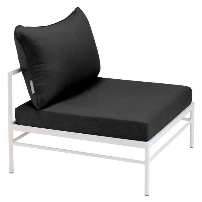 Fermob Rivage Chauffeuse Blanc coton 01 Natté Sunbrella Gris Nuit M01282