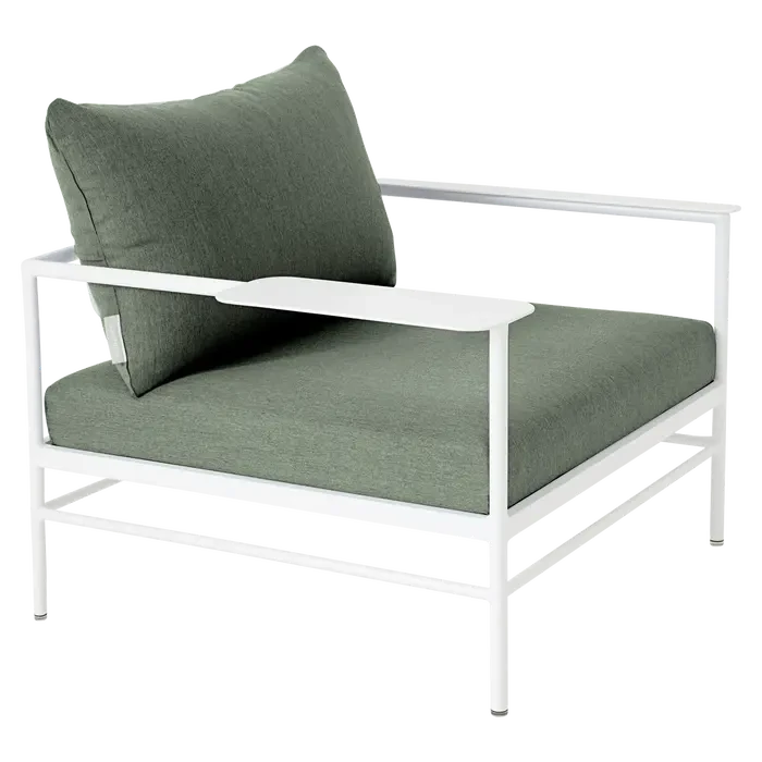 Fermob Rivage Fauteuil bas Blanc coton 01 Natté Sunbrella Cactus 82