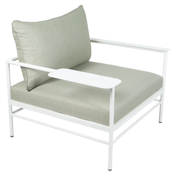 Fermob Rivage Fauteuil bas Blanc coton 01 Teint Masse Mix Vert Prairie M01354