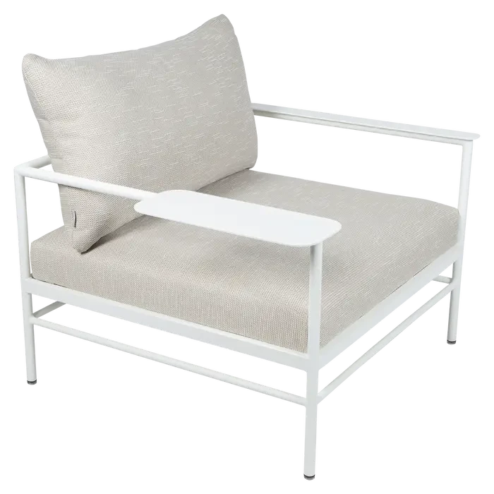 Fermob Rivage Fauteuil bas Blanc coton 01 Teint Masse Texture Osier M0605