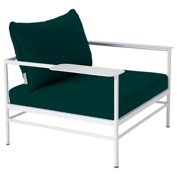 Fermob Rivage Fauteuil bas Blanc coton 01 Teint Masse Vert Paon cru M01353