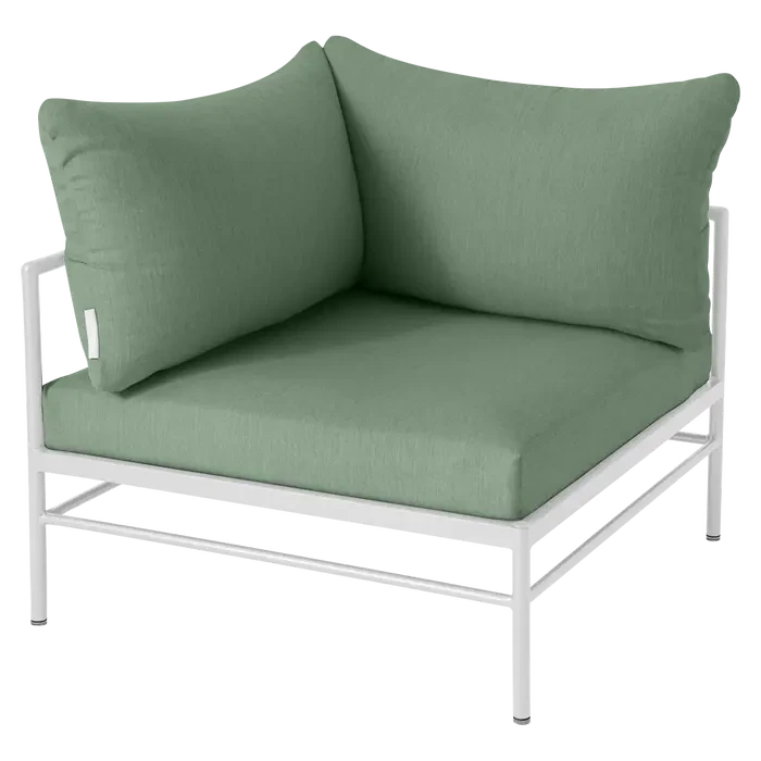 Fermob Rivage Fauteuil d'angle Blanc coton 01 Natté Sunbrella Cactus 82