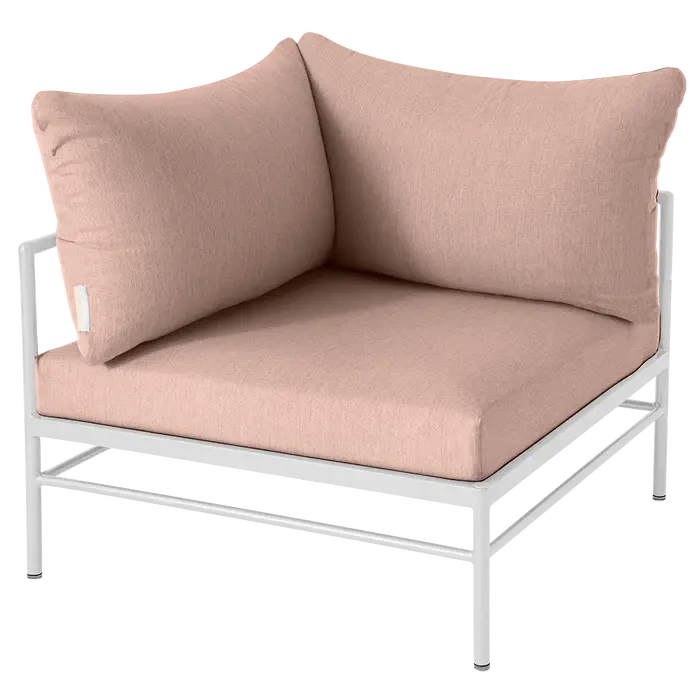 Fermob Rivage Fauteuil d'angle Blanc coton 01 Natté Sunbrella Ficelle M0610