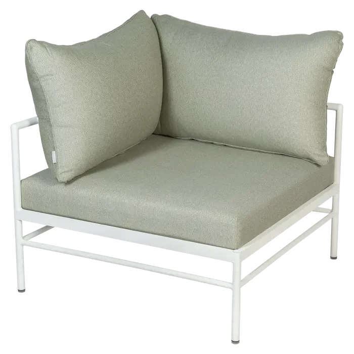 Fermob Rivage Fauteuil d'angle Blanc coton 01 Teint Masse Mix Vert Prairie M01354