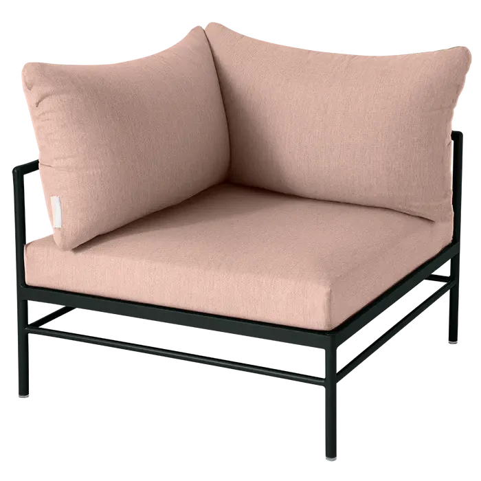 Fermob Rivage Fauteuil d'angle Réglisse 42 Natté Sunbrella Ficelle M0610