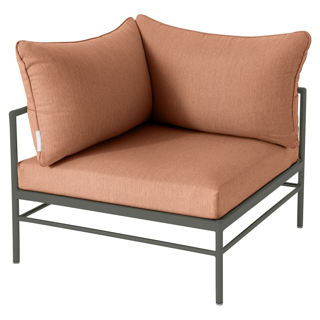 Fermob Rivage Fauteuil d'angle Romarin 48 Natté Sunbrella Pêche M0138
