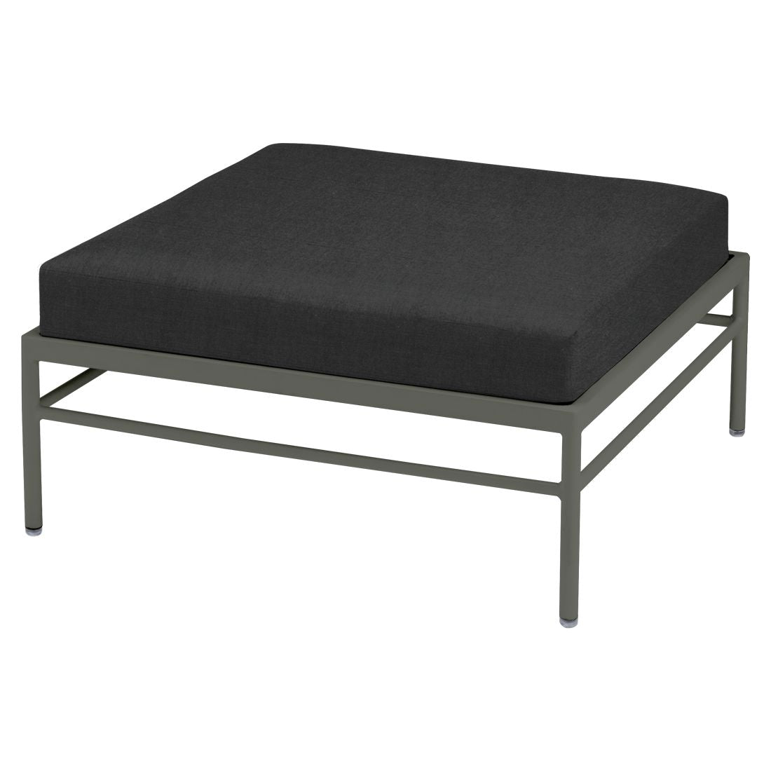 Fermob Rivage Pouf Romarin 48 Natté Sunbrella Gris Nuit M01282