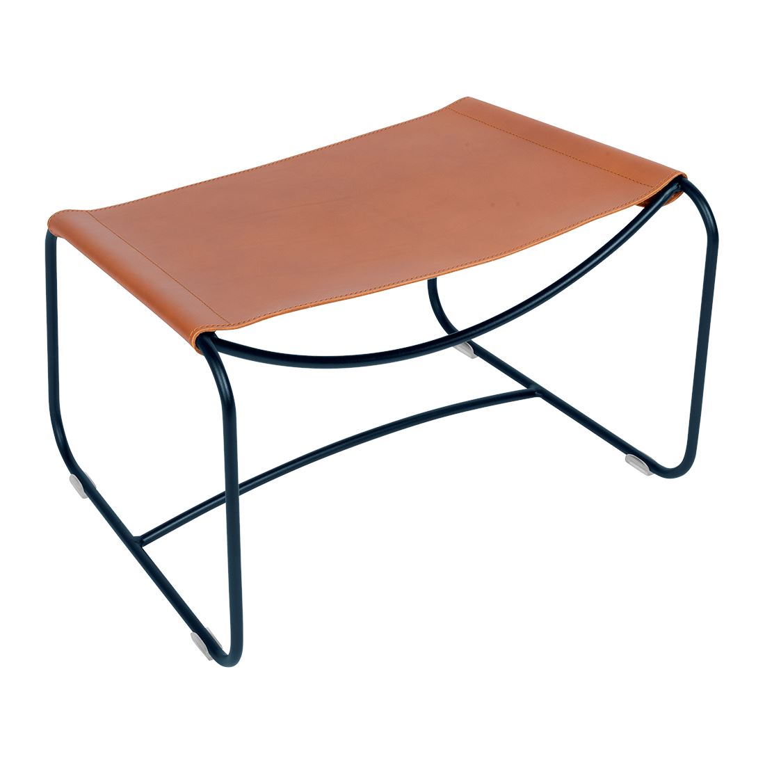 Fermob Surprising Repose-pieds Cuir Indoor Bleu abysse 92