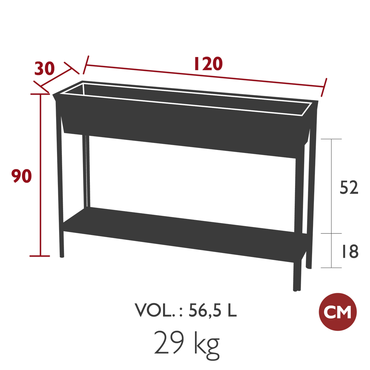 Fermob Terrazza Jardinière grand format