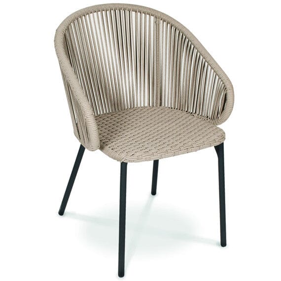 Fischer Möbel Basil Fauteuil repas, Coussins en sus Flat rope Linen 422