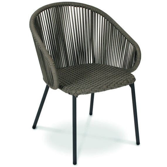 Fischer Möbel Basil Fauteuil repas, Coussins en sus Flat rope Slate 421