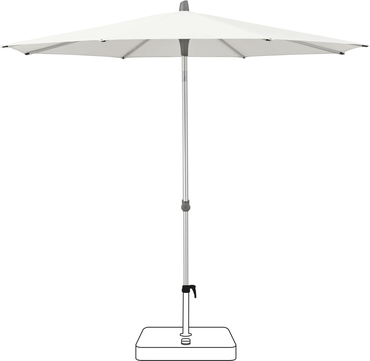 Glatz Parasol ALU-SMART Ø200cm Qualité 5 · 510 White