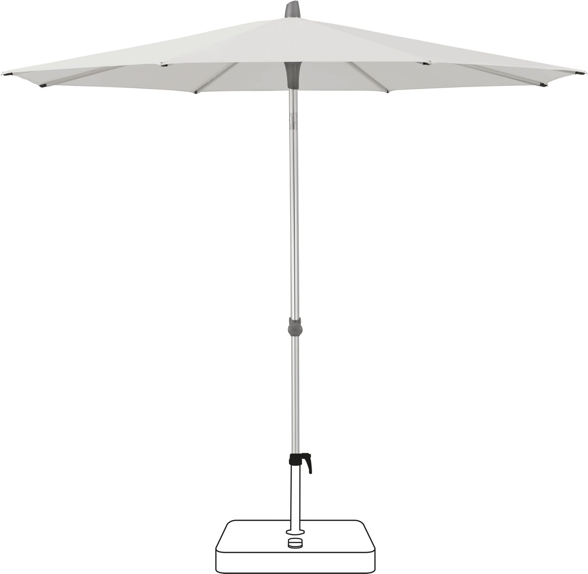 Glatz Parasol ALU-SMART Ø200cm Qualité 5 · 556 Alabaster