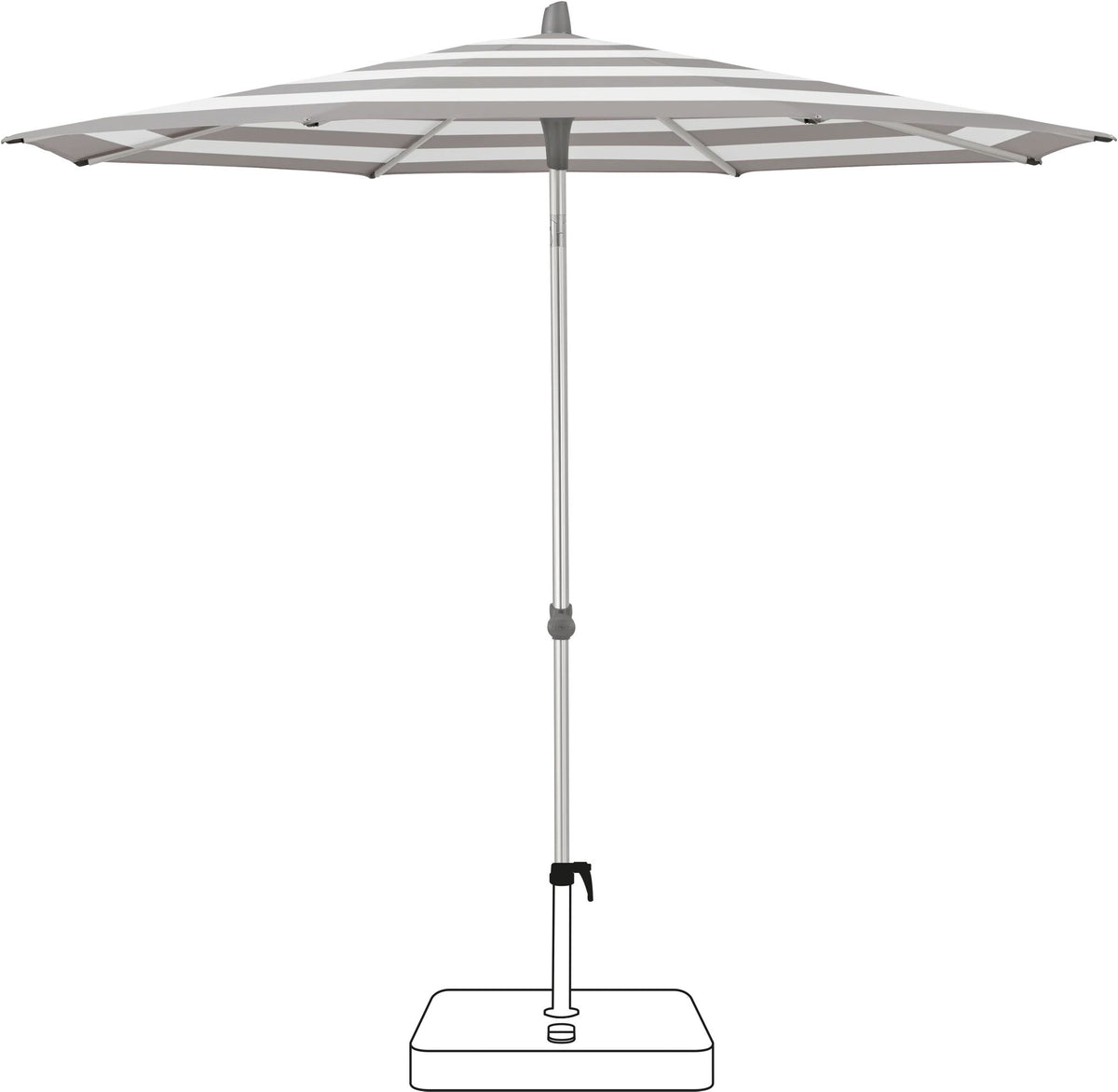 Glatz Parasol ALU-SMART Ø200cm Qualité 5 · 570 Steel Stripe