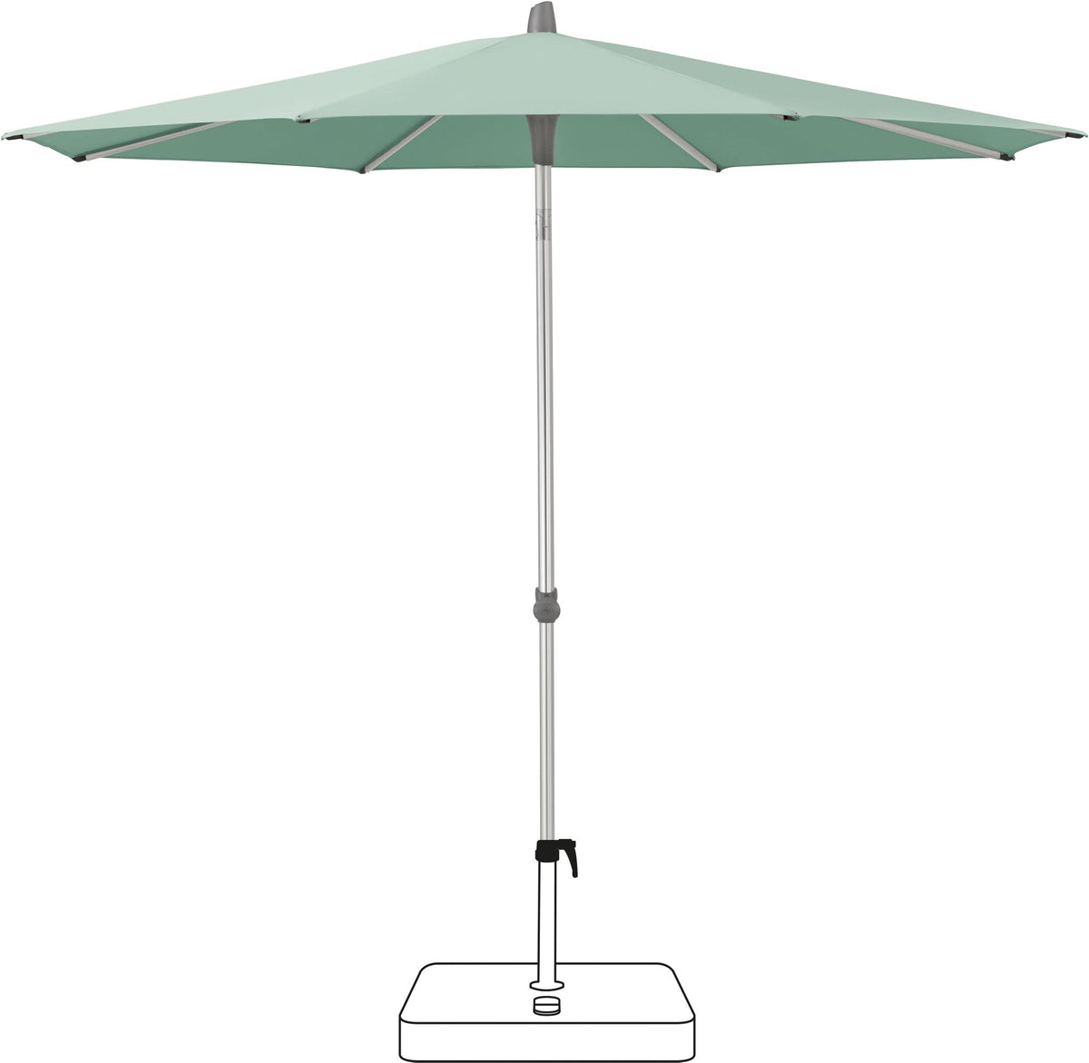 Glatz Parasol ALU-SMART Ø200cm Qualité 5 · 581 Jade