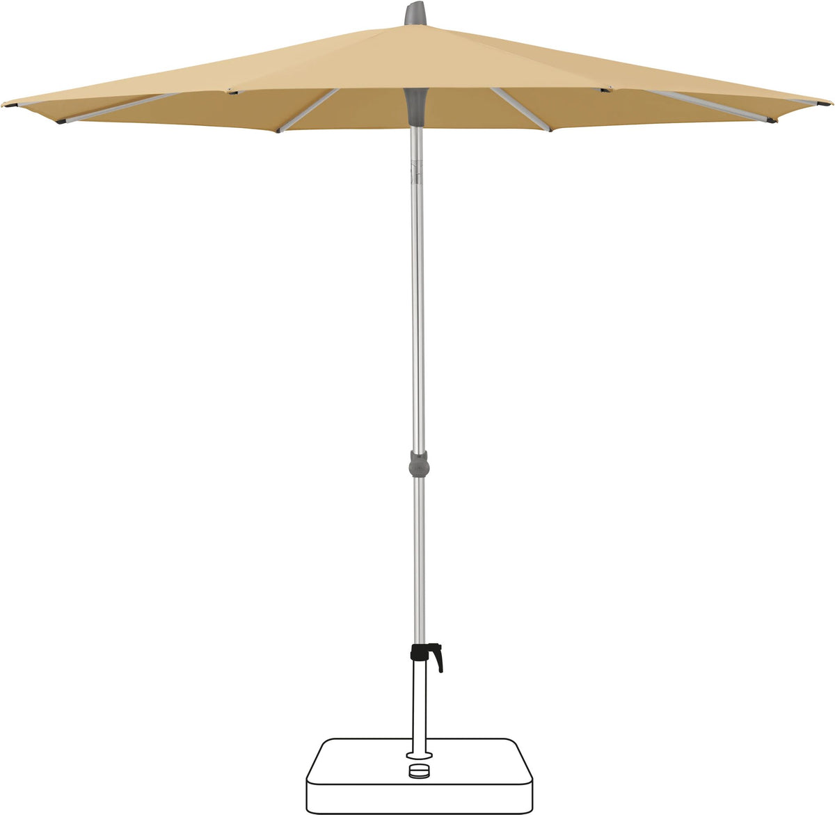Glatz Parasol ALU-SMART Ø200cm Qualité 5 · 604 Cereal