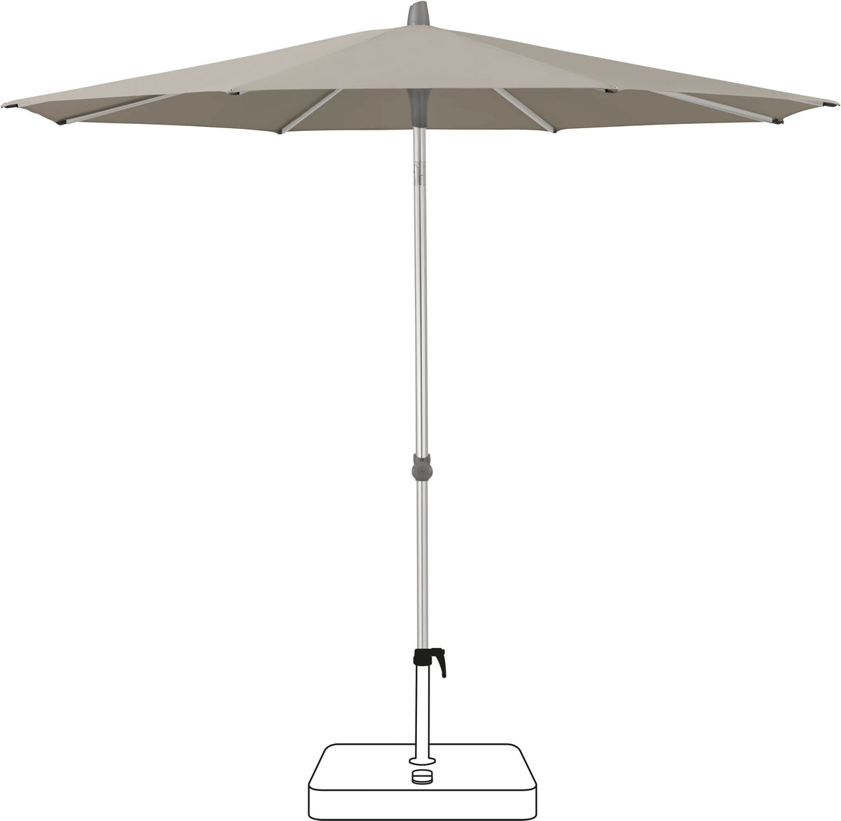 Glatz Parasol ALU-SMART Ø200cm Qualité 5 · 605 Clay