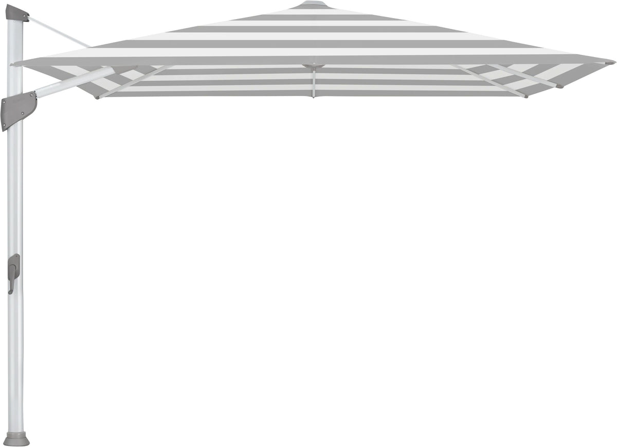 Glatz Parasol FORTANO® 300x300cm Alu naturel eloxé Qualité 5 · 555 Grey Stripe