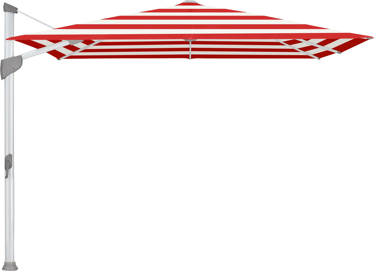 Glatz Parasol FORTANO® 300x300cm Alu naturel eloxé Qualité 5 · 800 Red Stripe