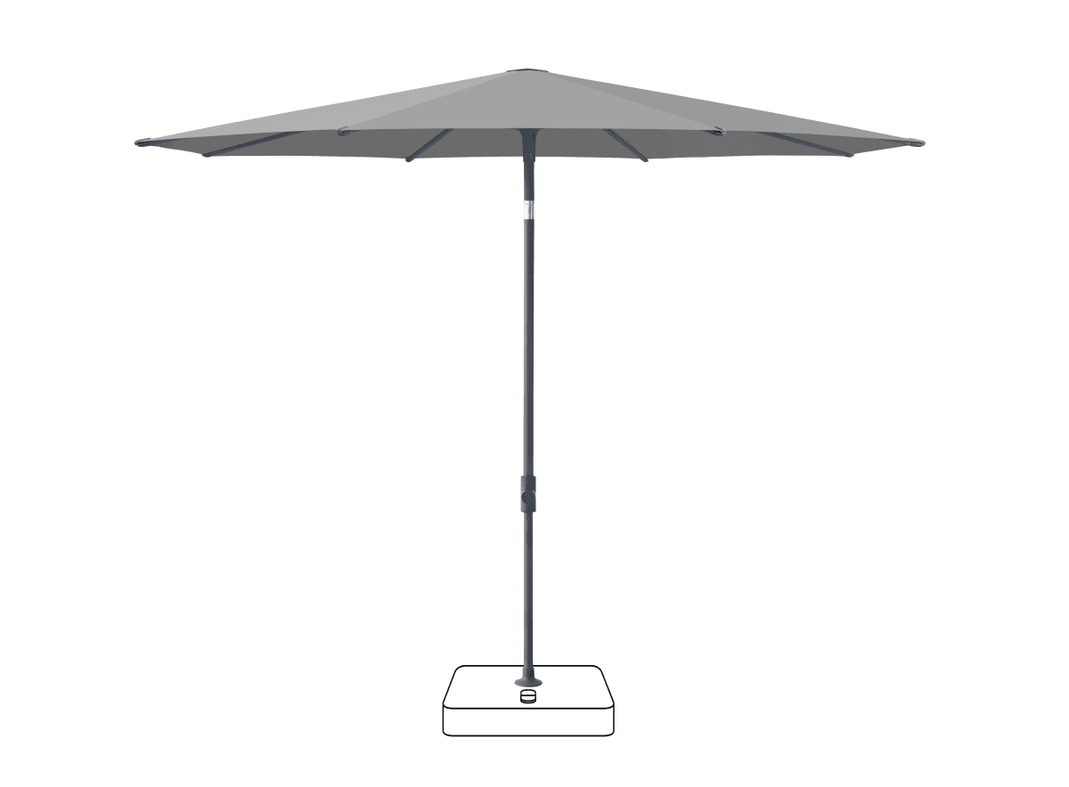 Glatz Parasol VITA® Piana Ø220cm Qualité 5 · 509 Slate Anthracite