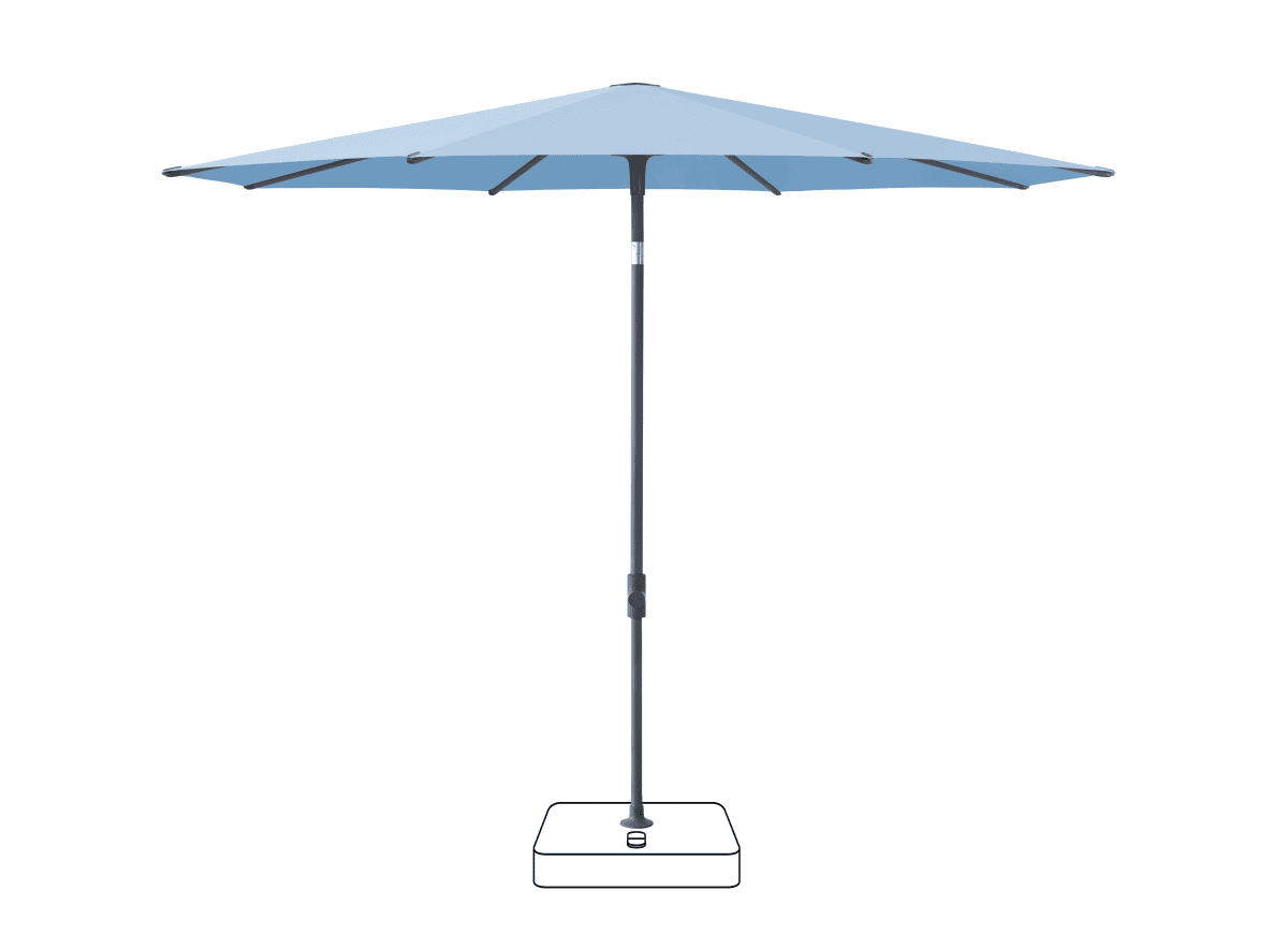 Glatz Parasol VITA® Piana Ø220cm Qualité 5 · 515 Cloud Anthracite