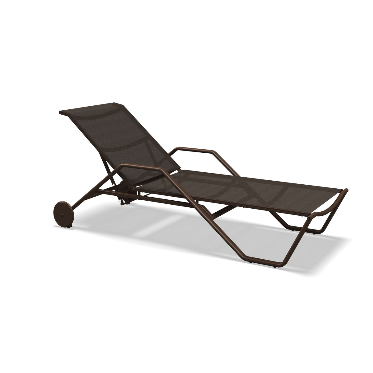 Gloster 180 Chaise longue empilable avec accoudoirs aluminium Java / sepia sling