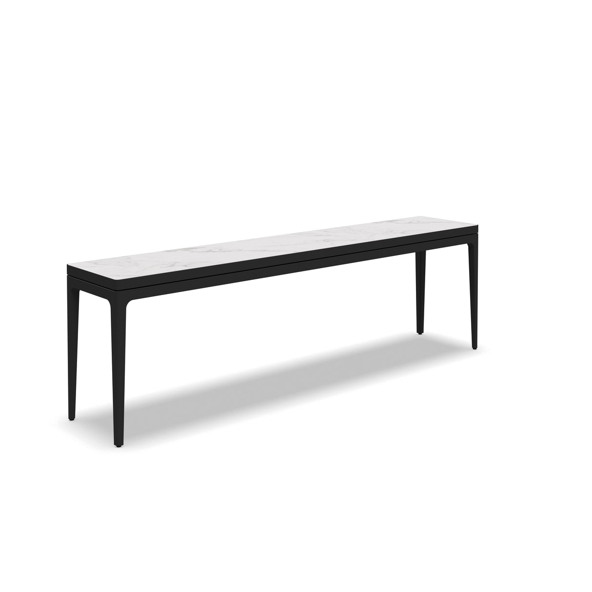 Gloster Grid Large Console Table - 206x40cm h:63cm - Ceramic Top Meteor / Bianco Ceramic Top