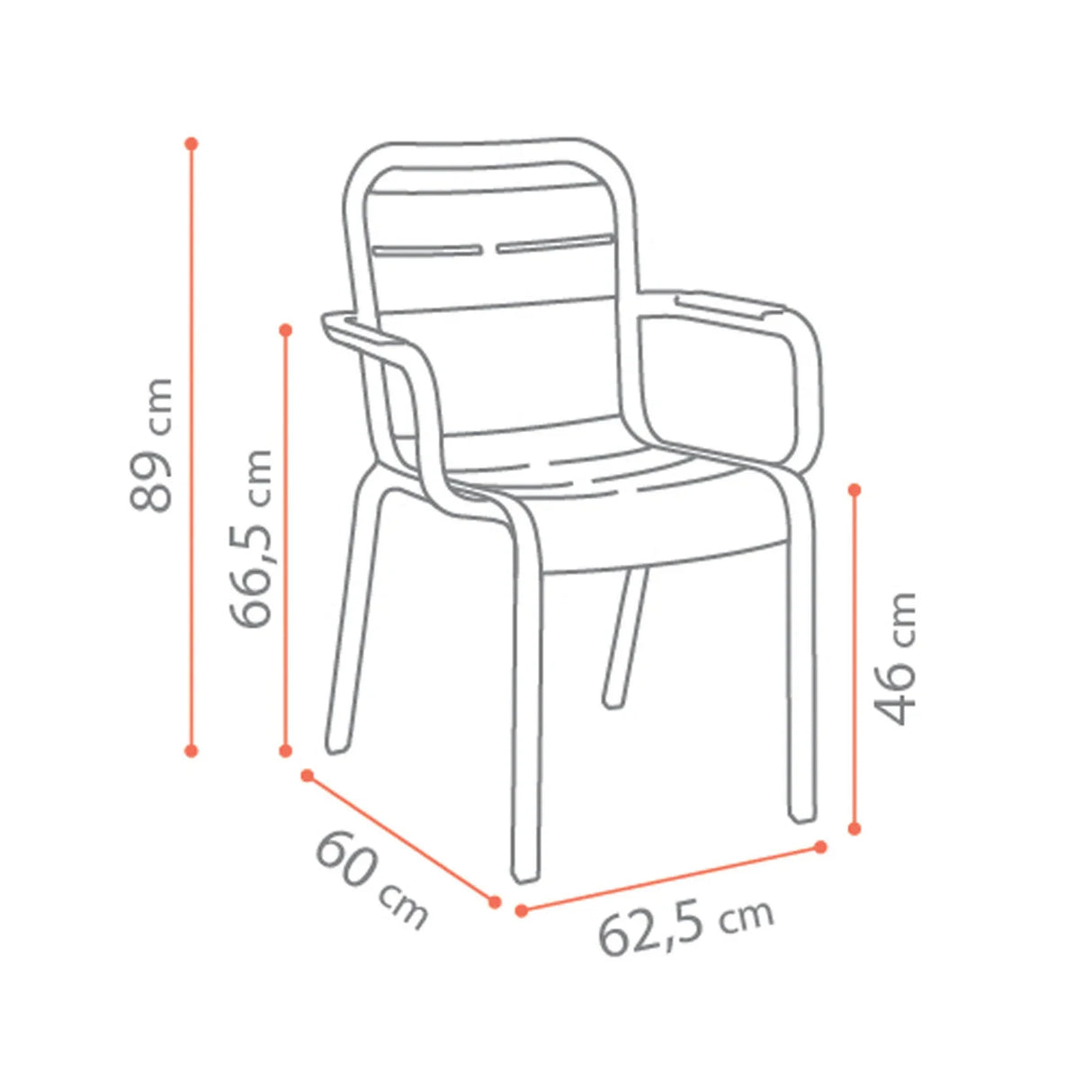 Grosfillex Cannes Fauteuil repas empilable