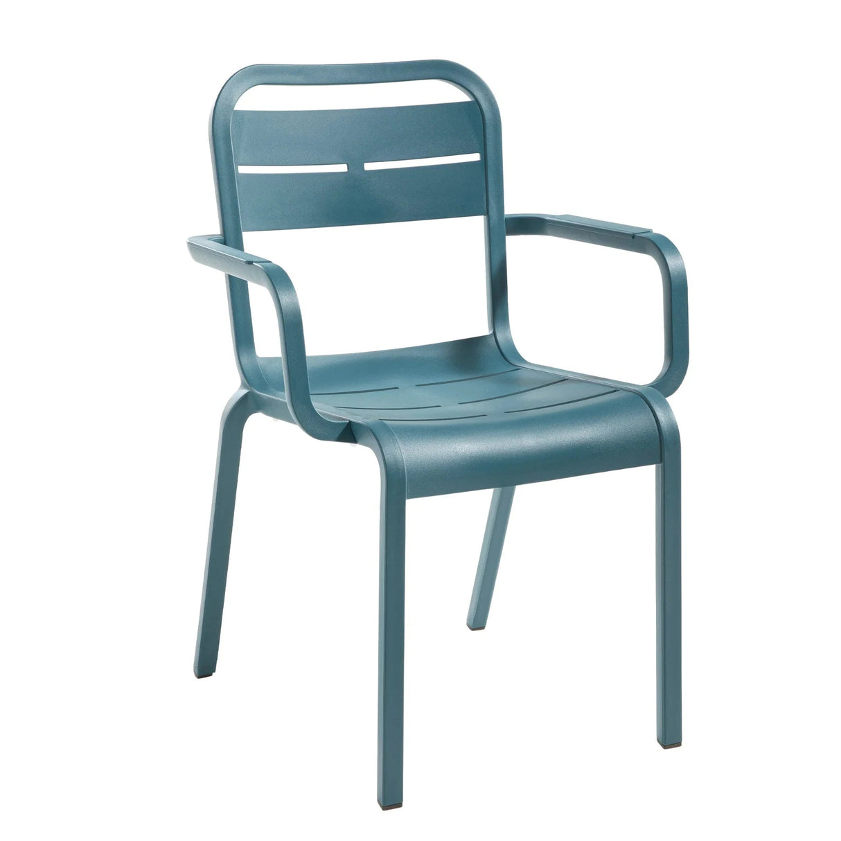 Grosfillex Cannes Fauteuil repas empilable Bleu minéral