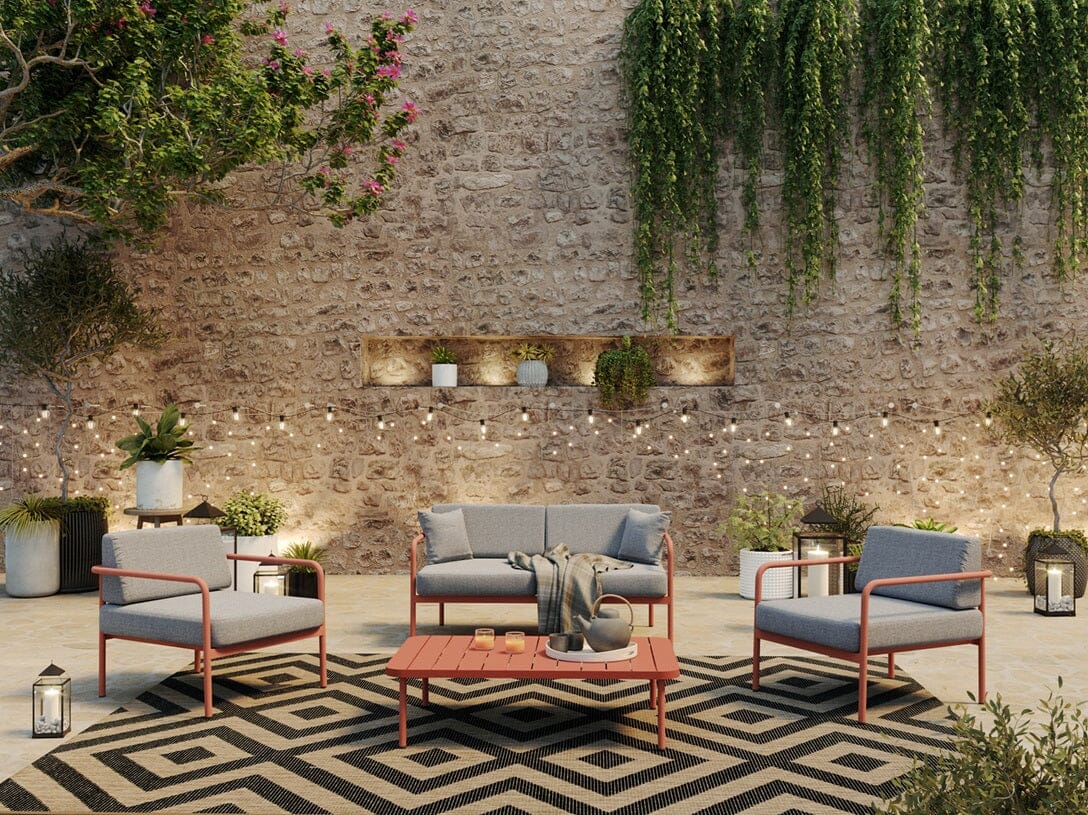 Grosfillex Cannes Set Salon Lounge 4 places + table basse