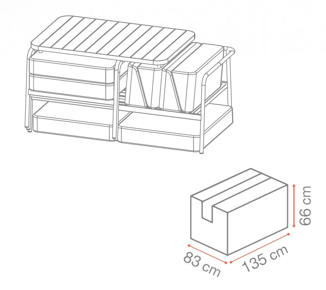 Grosfillex Cannes Set Salon Lounge 4 places + table basse