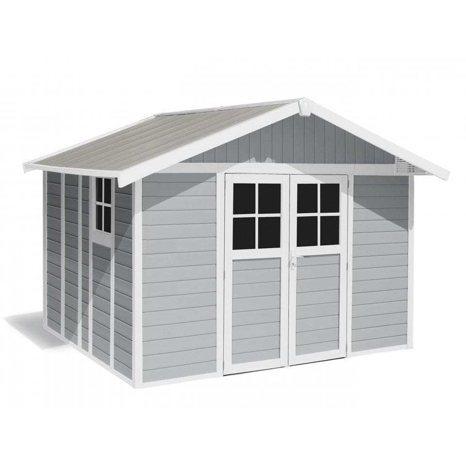 Grosfillex Déco Abri de jardin 11m2 (3.55x3.15m) Gris clair