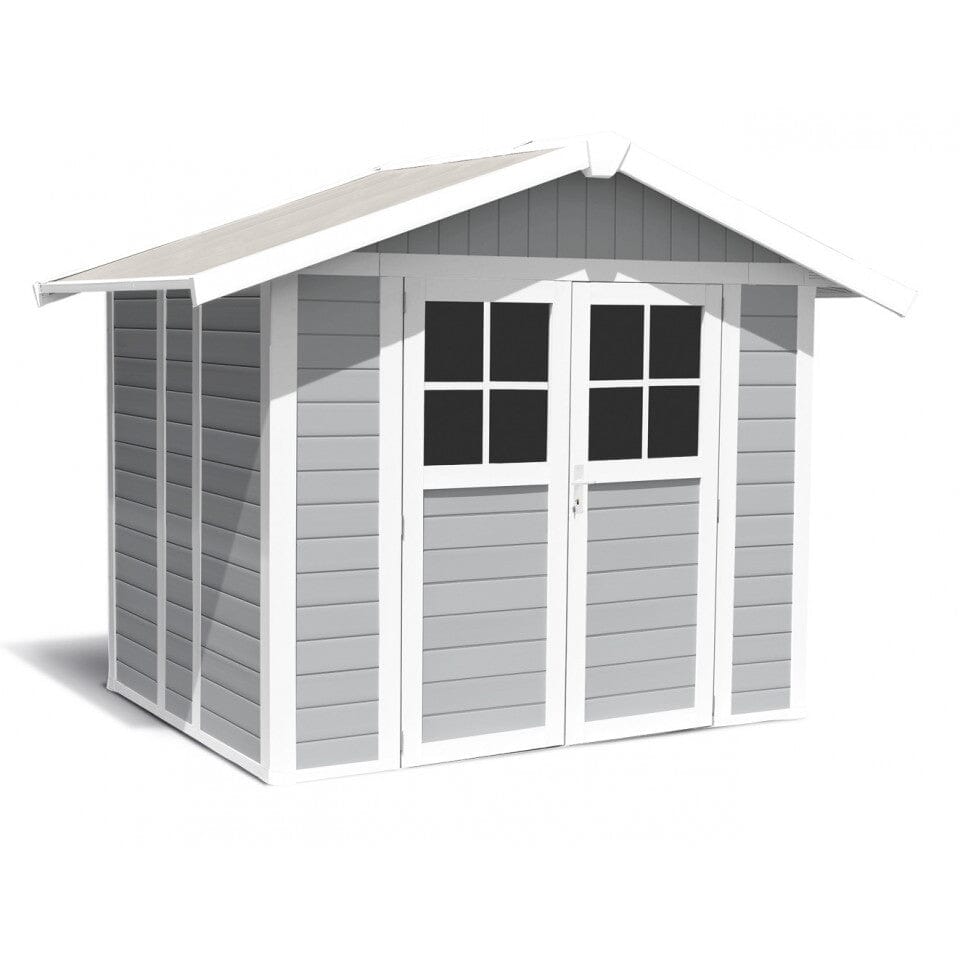 Grosfillex Déco Abri de jardin 4.9m2 (2.42x2.02m) Gris clair