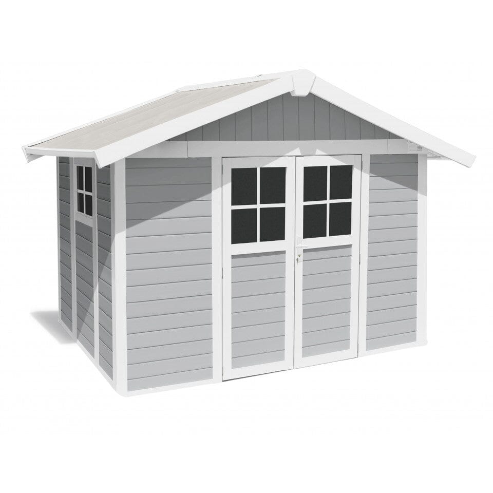 Grosfillex Déco Abri de jardin 7.5m2 (3.15x2.39m) Gris clair