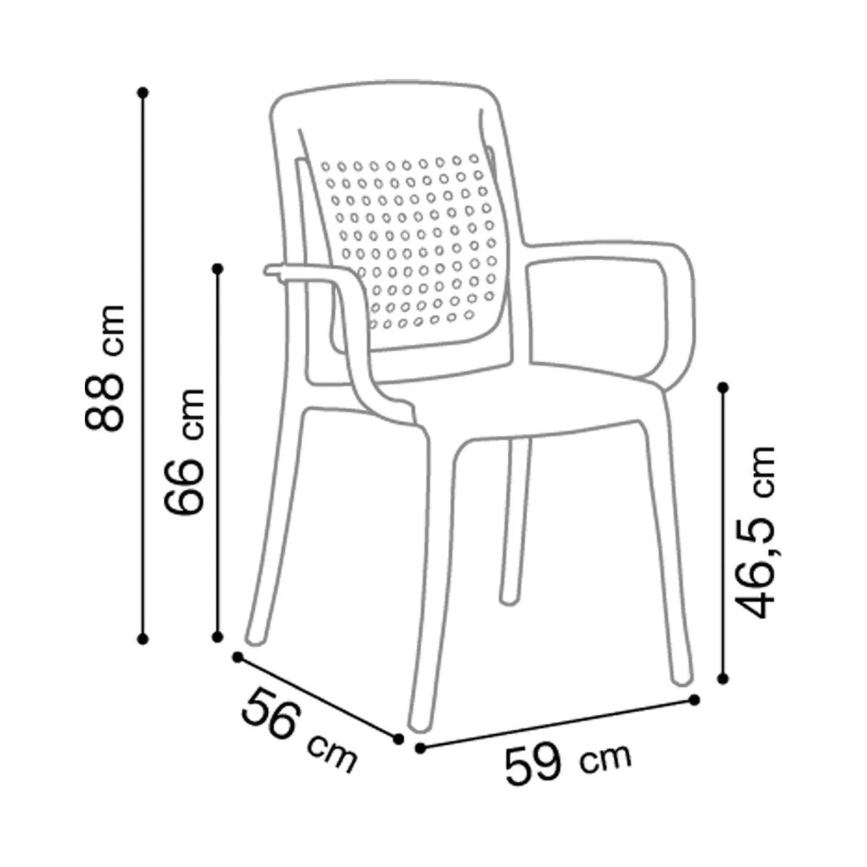 Grosfillex Factory Fauteuil repas empilable