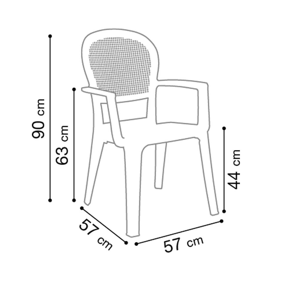 Grosfillex Madras Fauteuil repas empilable