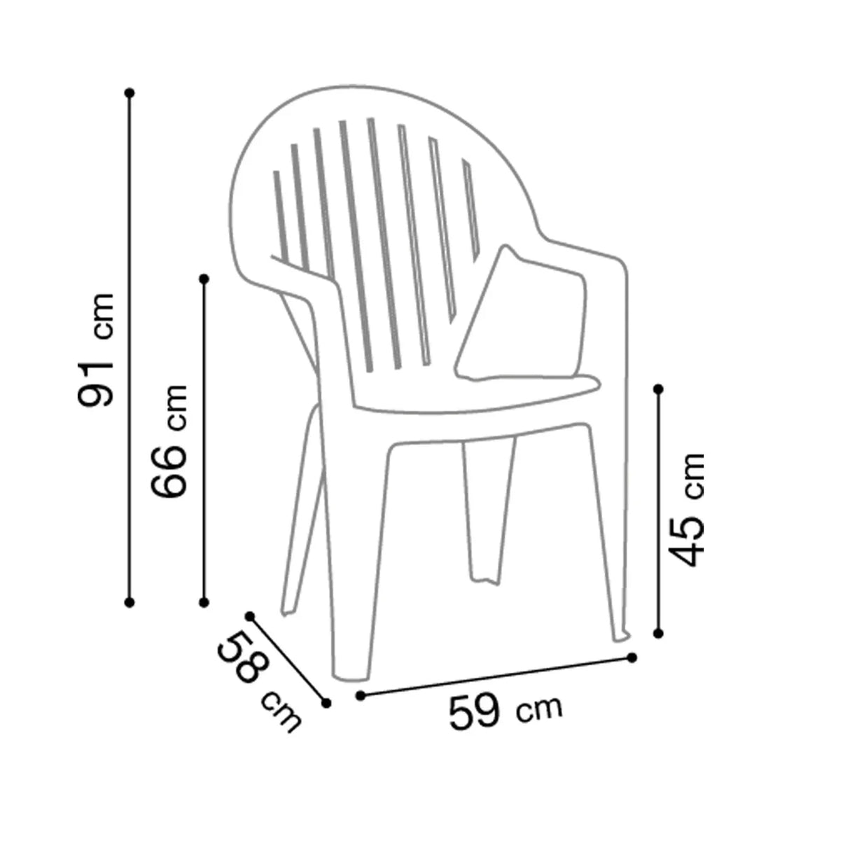 Grosfillex Miami II Club Fauteuil repas empilable