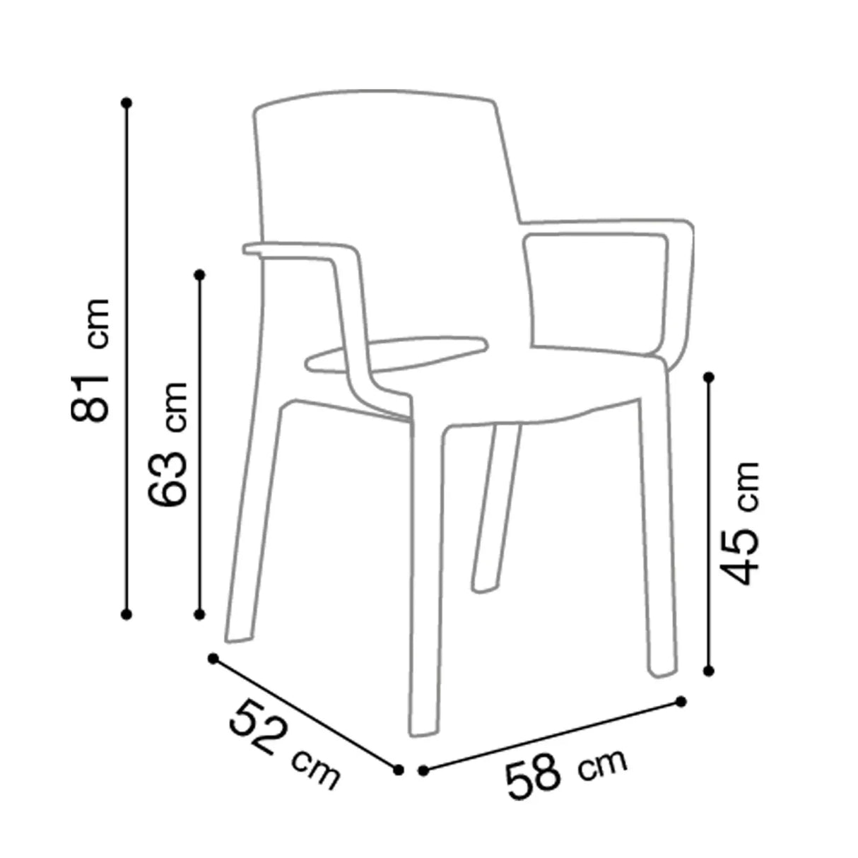 Grosfillex Milton Fauteuil repas empilable