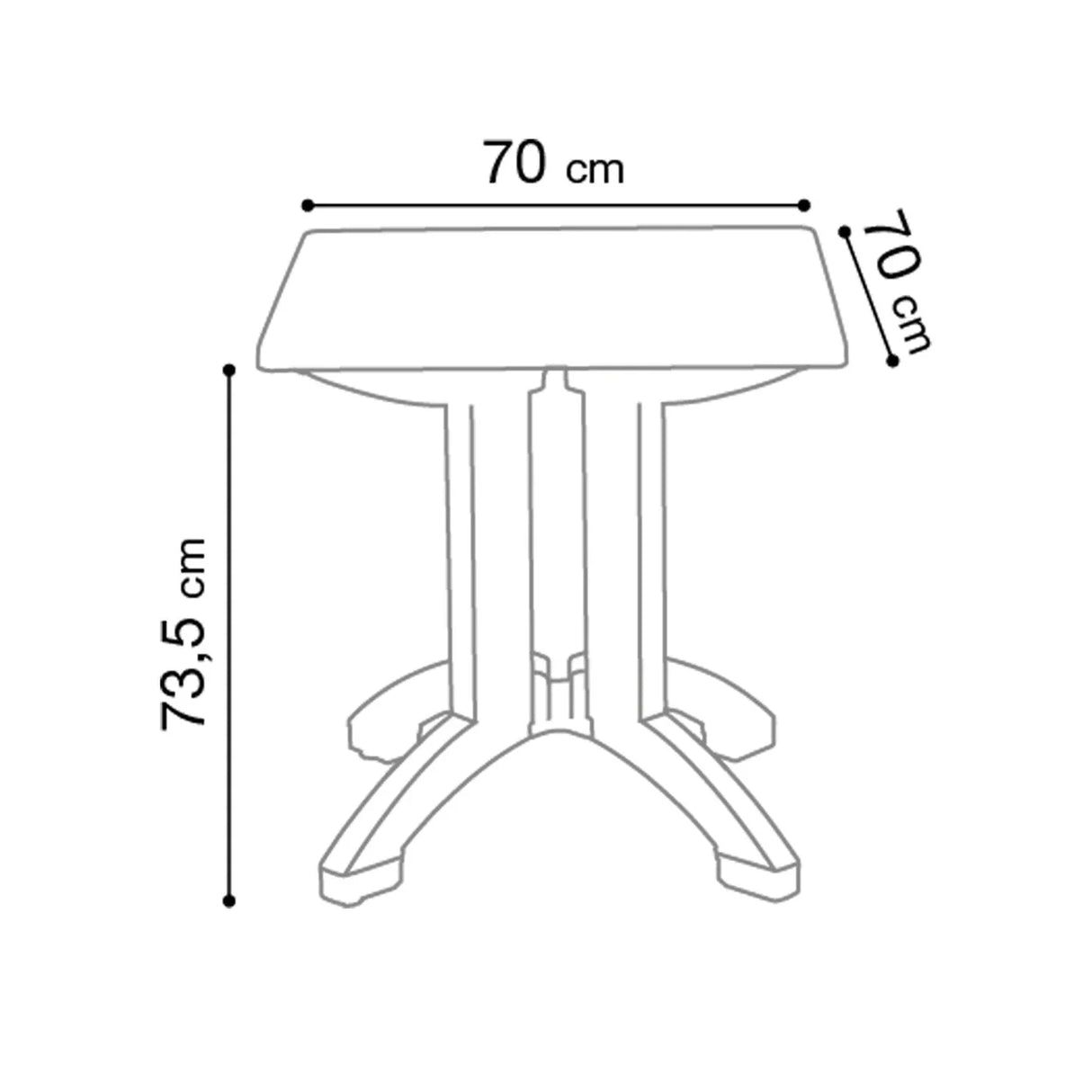 Grosfillex Palma Table 70x70cm pliable
