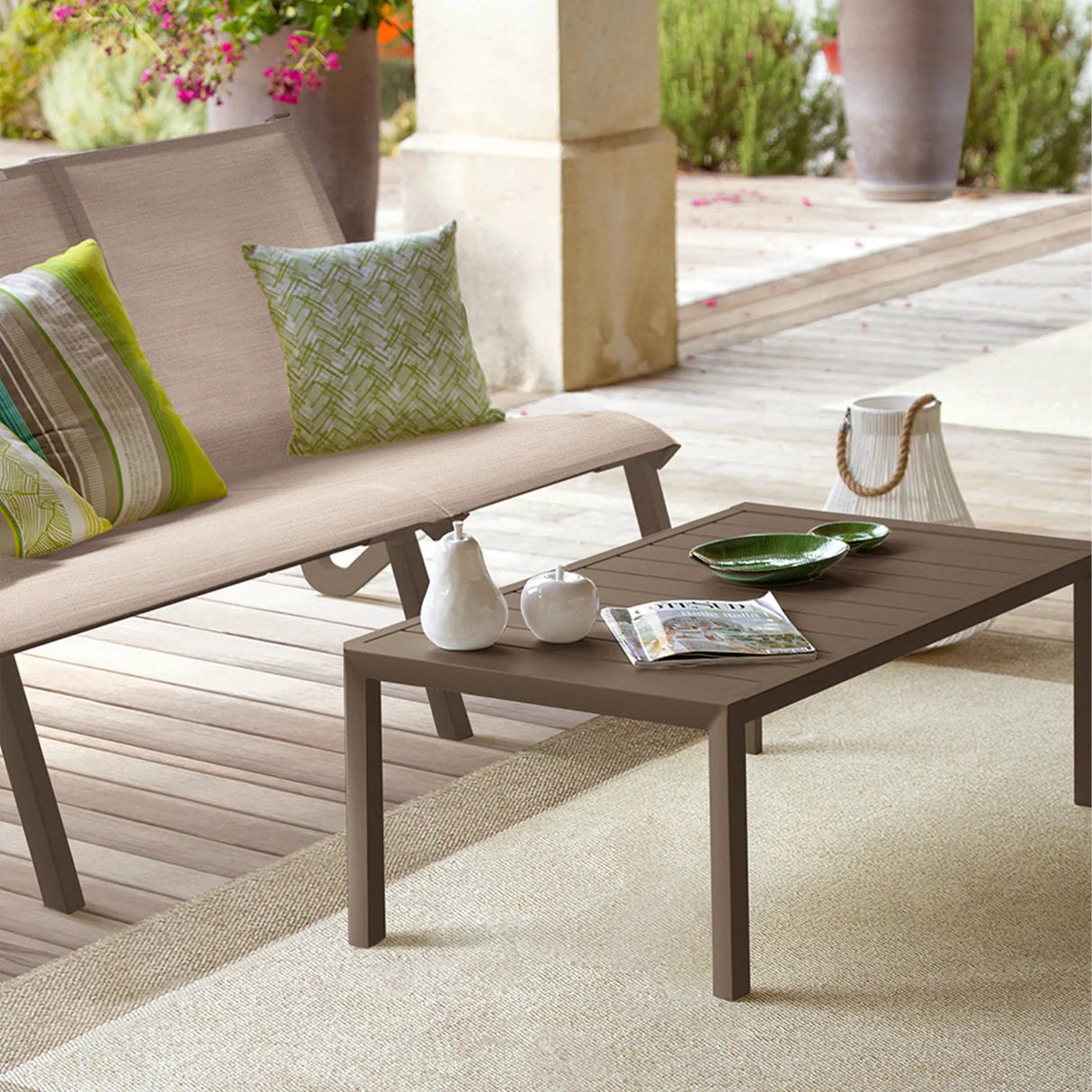 Grosfillex Sunset Table basse 100x60cm H:37cm Aluminium