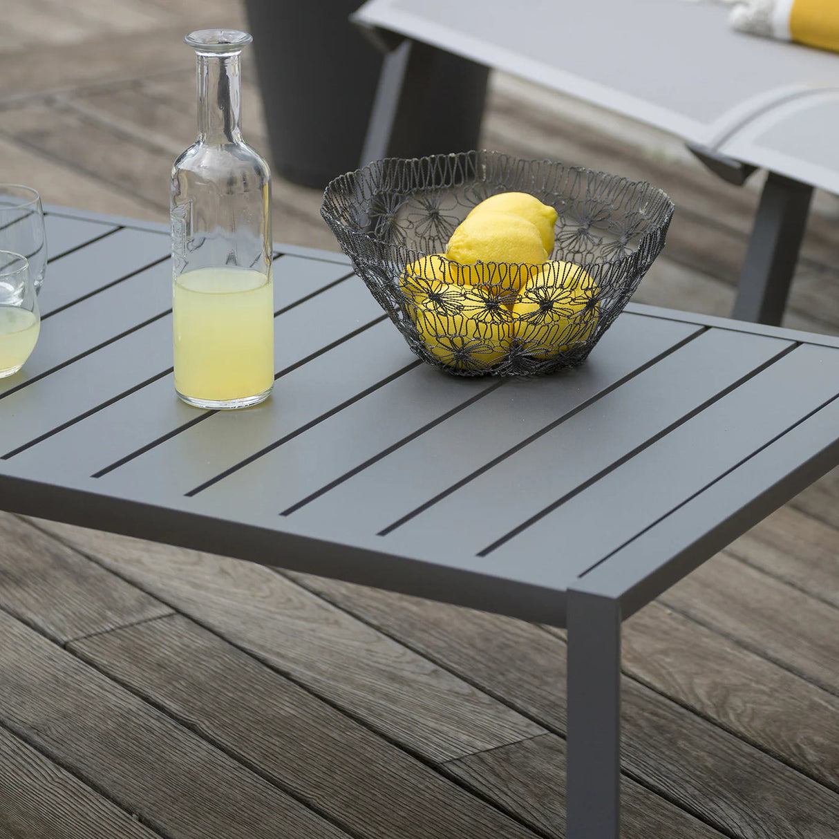 Grosfillex Sunset Table basse 100x60cm H:37cm Aluminium