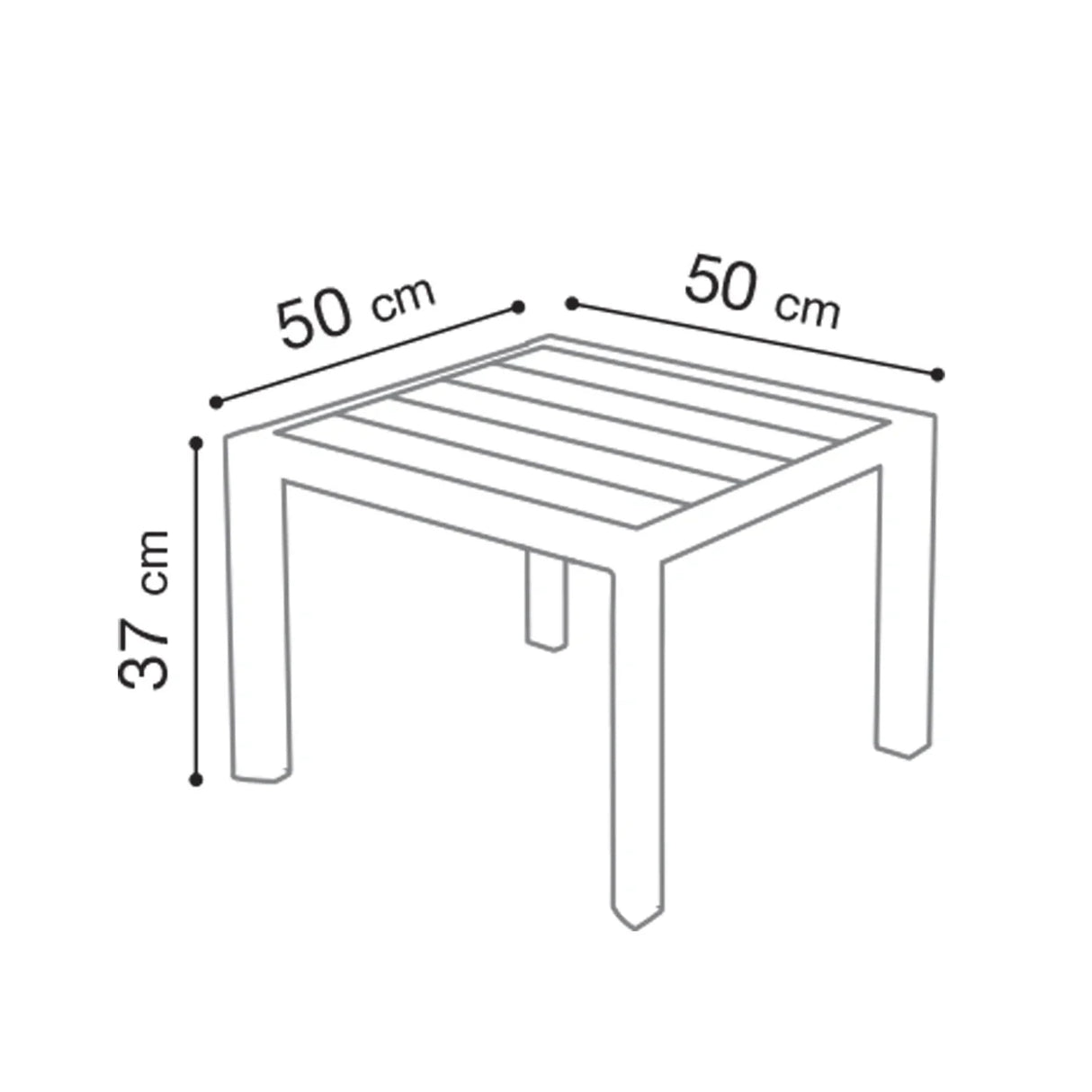 Grosfillex Sunset Table basse 50x50cm H:37cm Aluminium